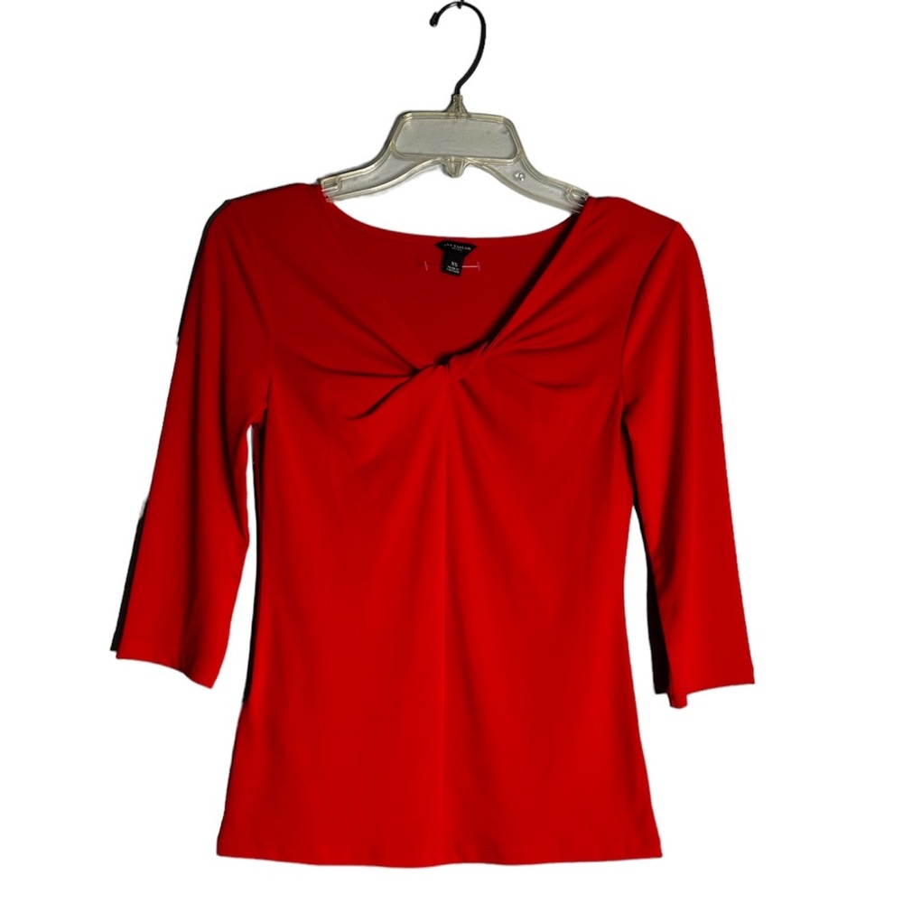 Ann Taylor women red knot front top size XS